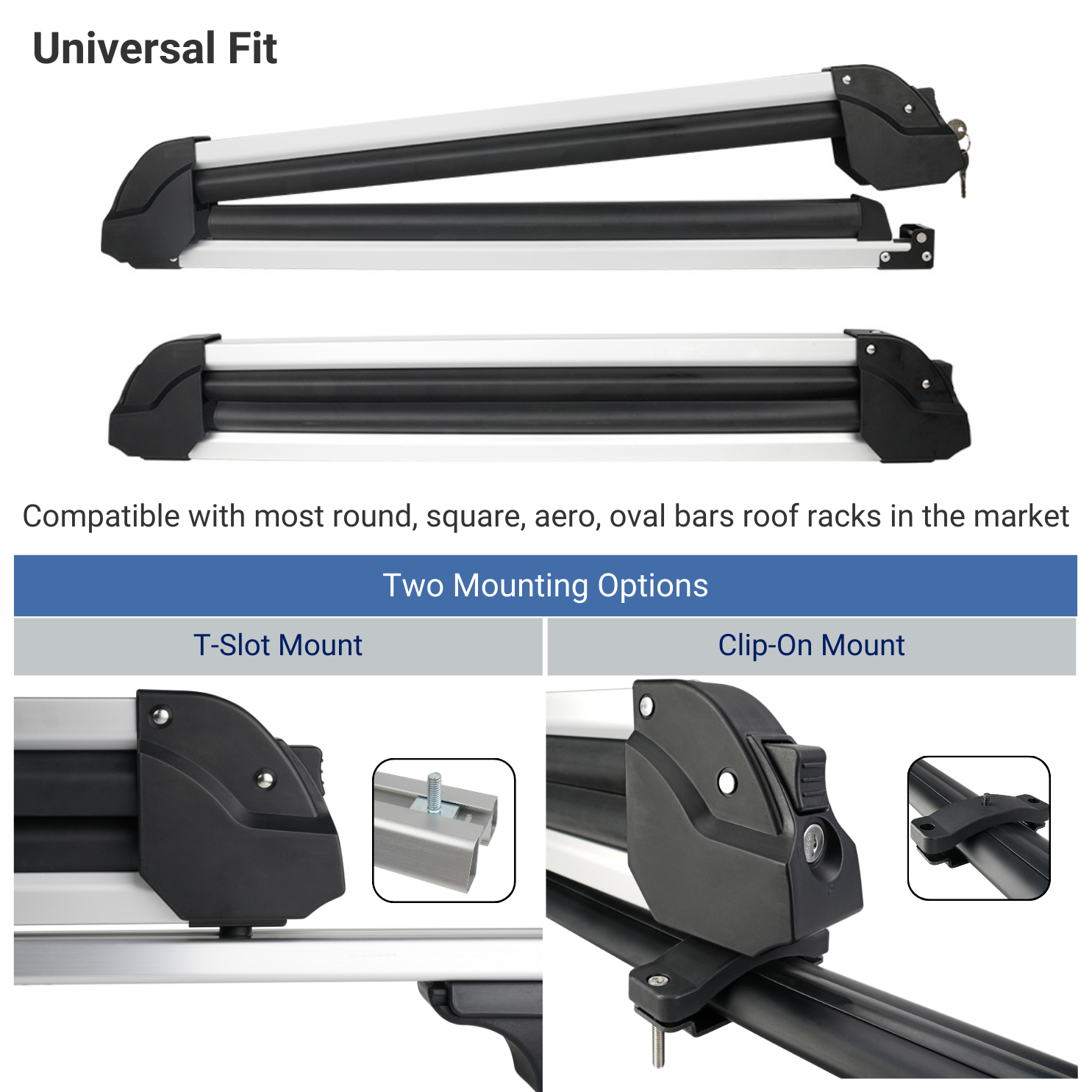 SavvyCraft® Ski and Snowboard Rack for Car Roof Rack