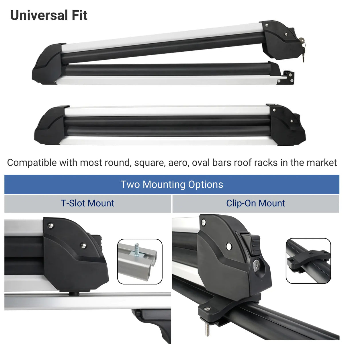 SavvyCraft® Ski and Snowboard Rack for Car Roof Rack SAVVYCRAFT
