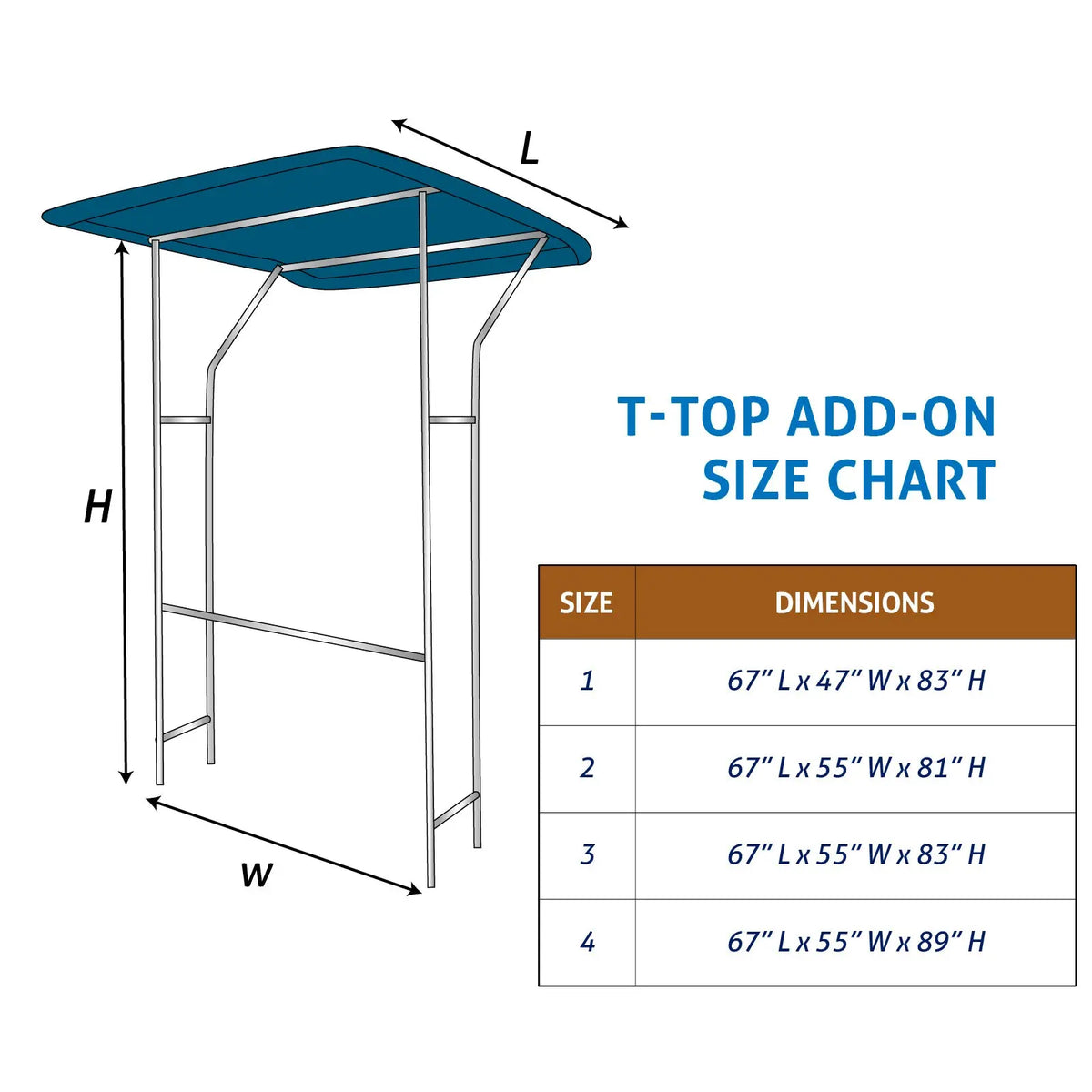 Savvycraft T-Top Center Console Bimini Shade Frame and Canvas SAVVYCRAFT