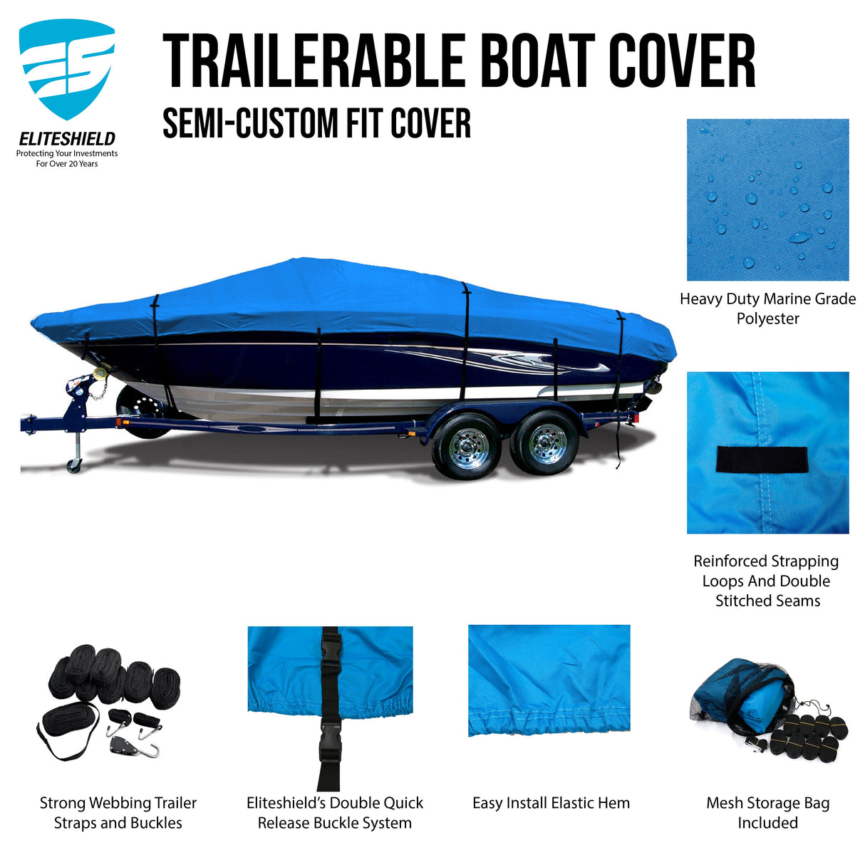 SavvyCraft® Elite ProShield V-Hull Cuddy Cabin Boat Covers