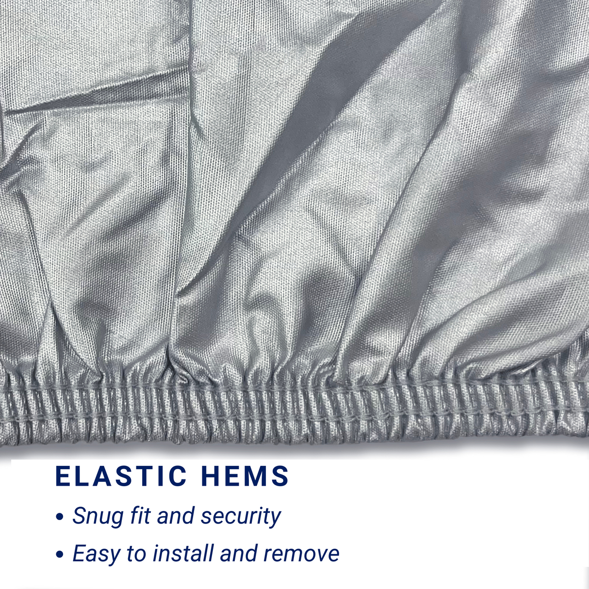 Front and rear elastic hems provide a snug and tight fit;easy to install and remove.