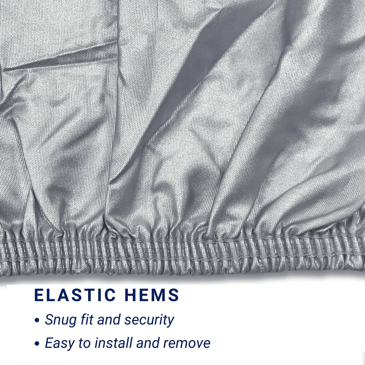 Front and rear elastic hems provide a snug and tight fit;easy to install and remove.