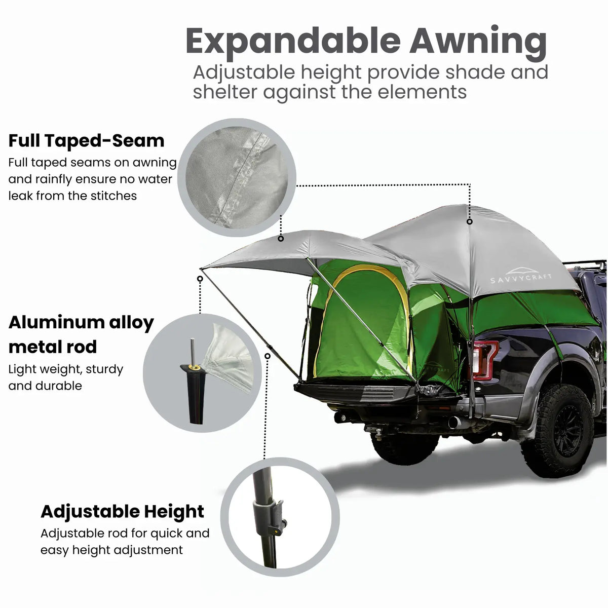 SavvyCraft® Pickup Truck Bed Tent SAVVYCRAFT