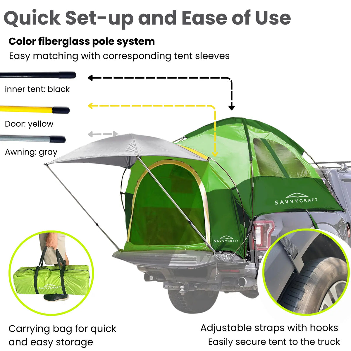 SavvyCraft® Pickup Truck Bed Tent SAVVYCRAFT