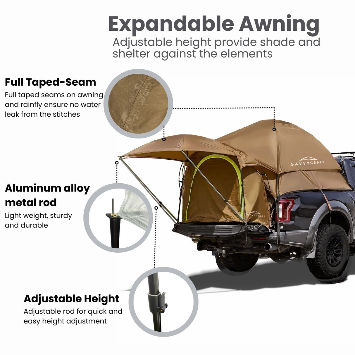SavvyCraft® Pickup Truck Bed Tent