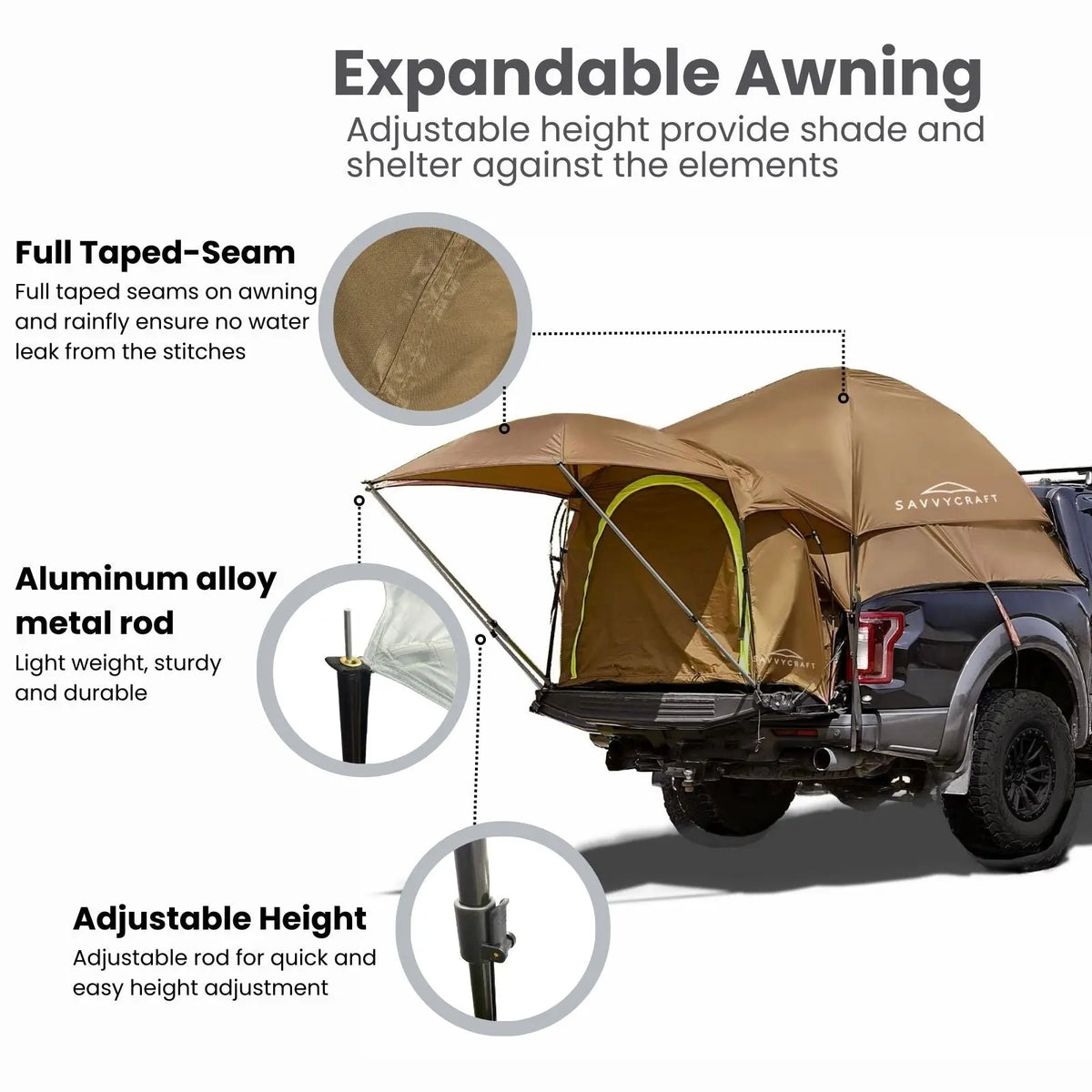SavvyCraft® Pickup Truck Bed Tent SAVVYCRAFT