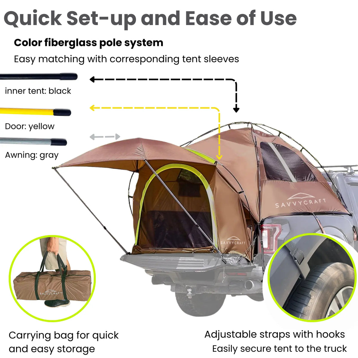 SavvyCraft® Pickup Truck Bed Tent SAVVYCRAFT