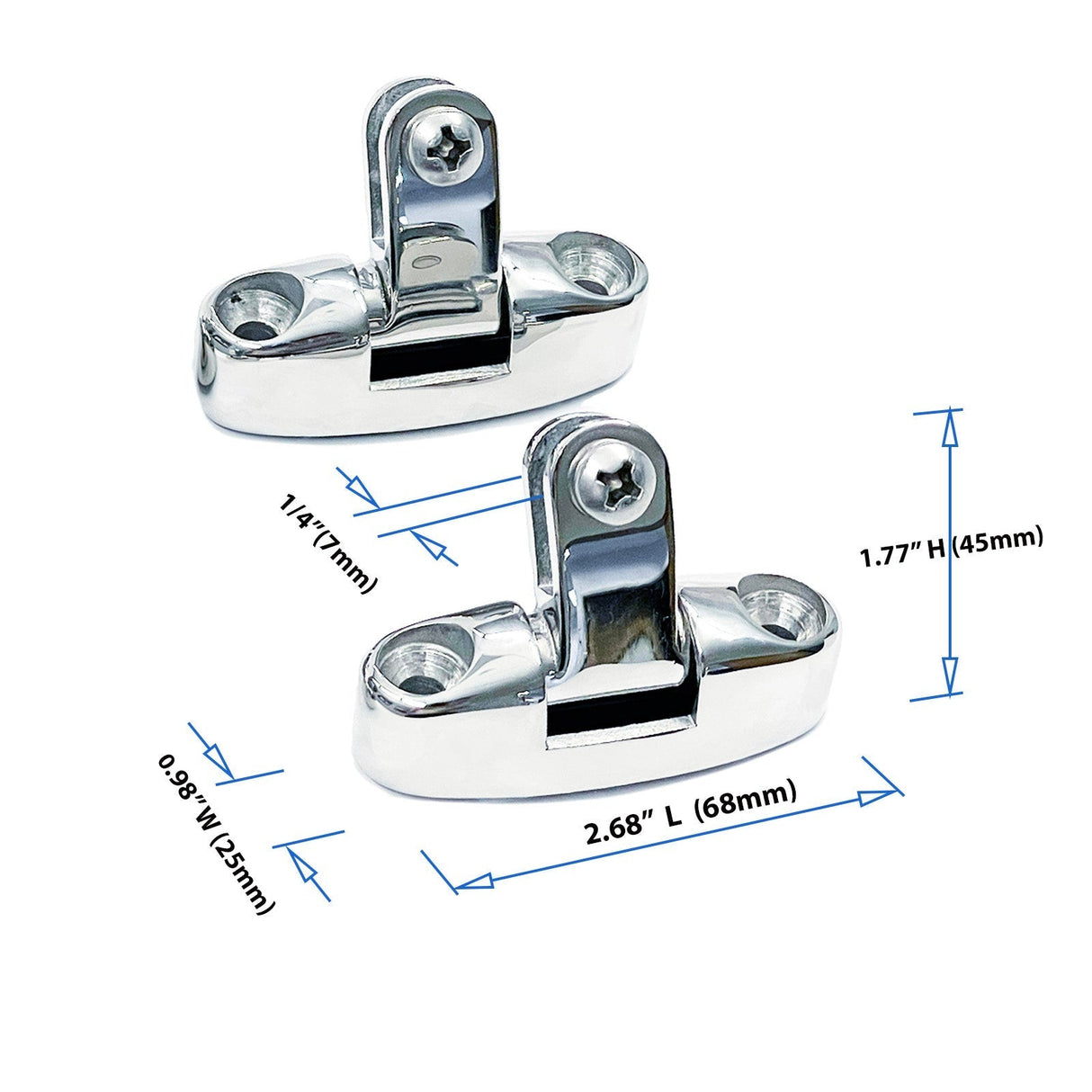 Bimini Top Stainless Steel Fitting Hardware Deck Hinge Swivel Mount 2 pcs