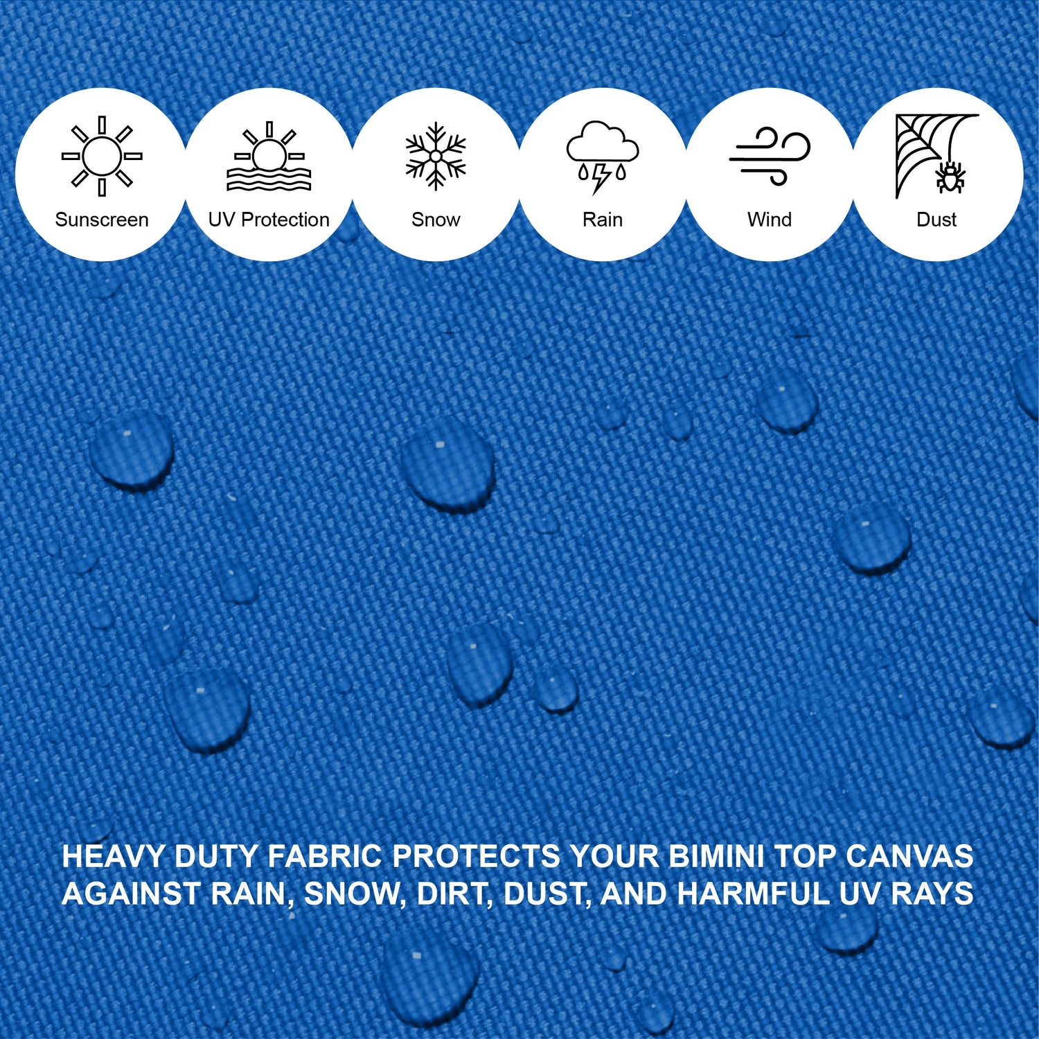 Savvycraft Waterproof 4 Bow Bimini Top Square Tube Full Set 120" Long 54" High