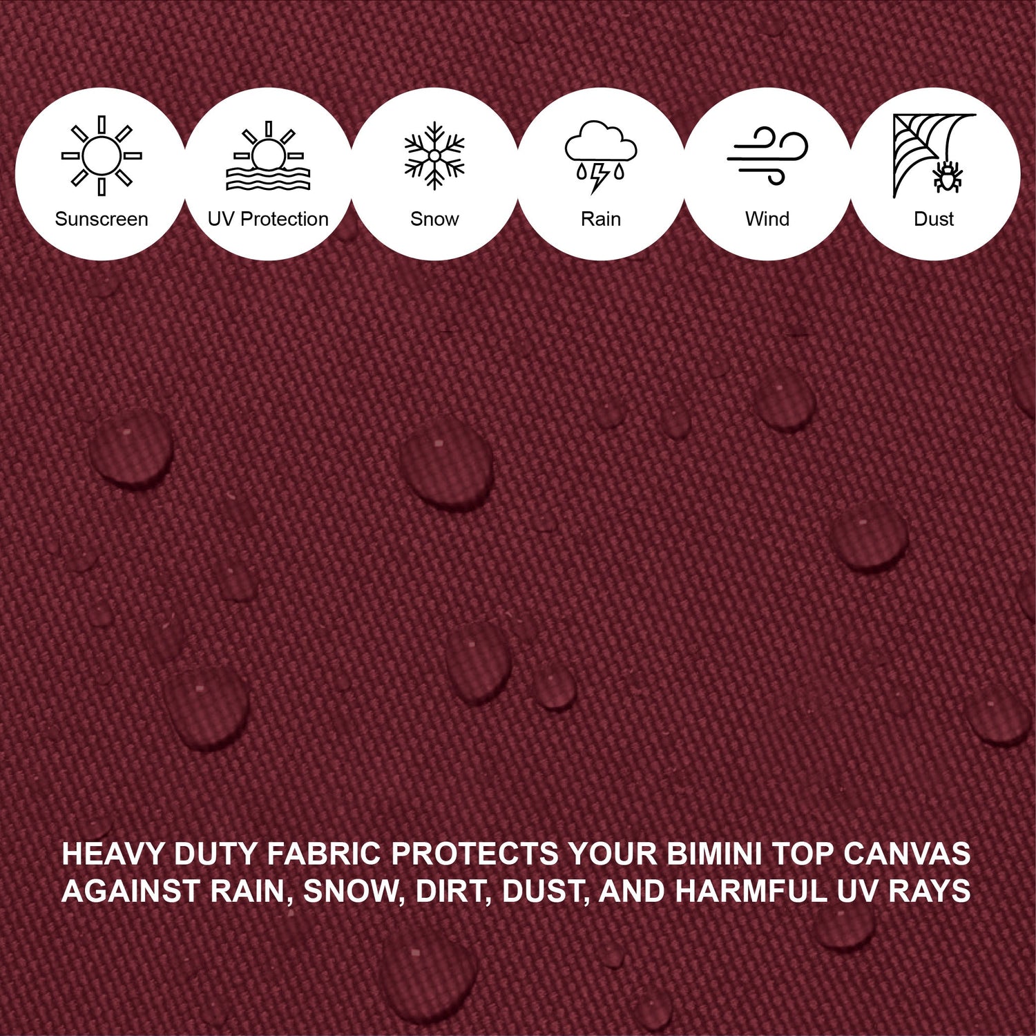 Savvycraft Waterproof 4 Bow Bimini Top Square Tube Full Set 120" Long 54" High