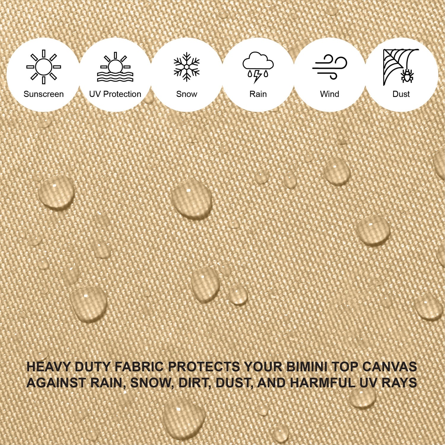 Savvycraft Waterproof 4 Bow Bimini Top Square Tube Full Set 120" Long 54" High