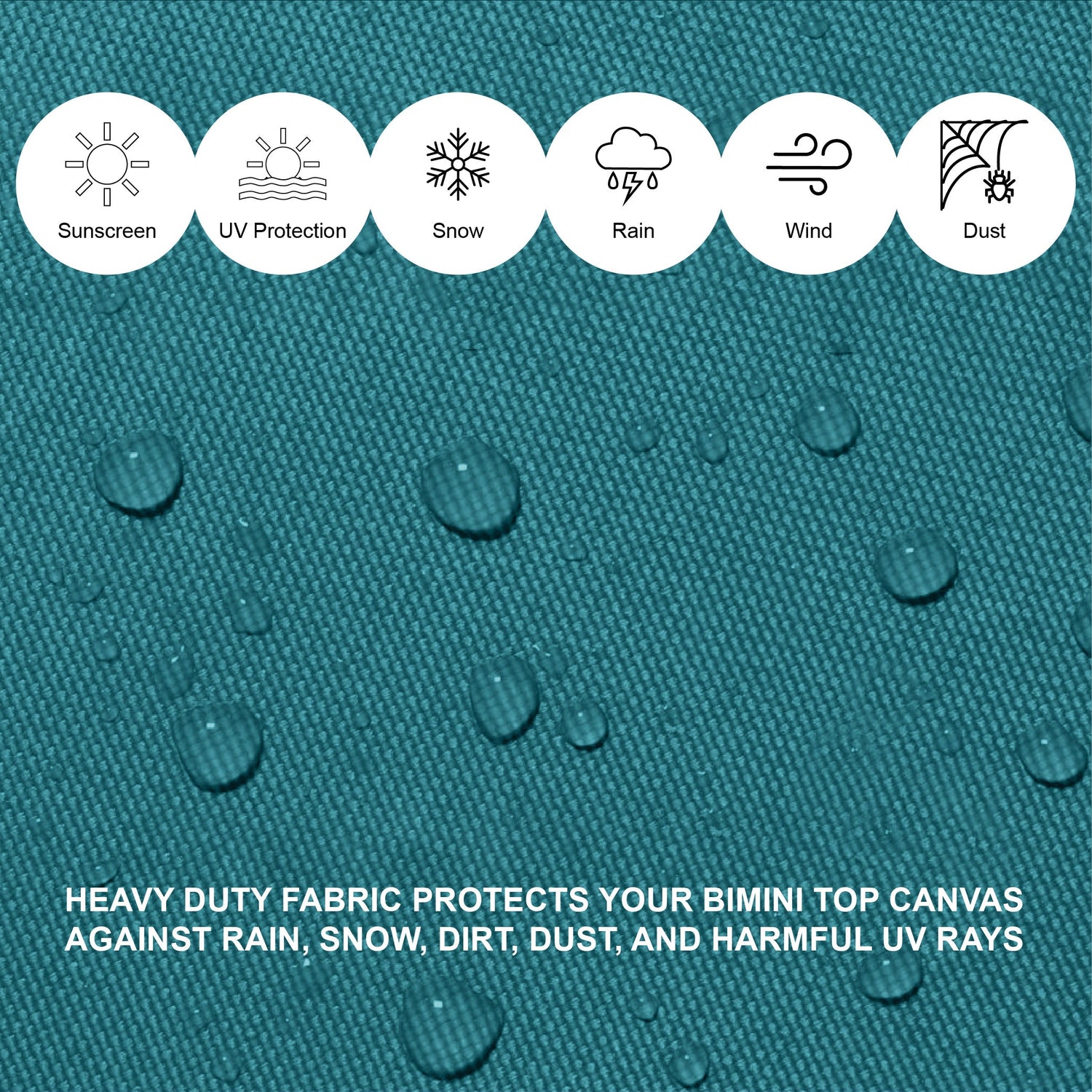 Savvycraft Waterproof 4 Bow Bimini Top Square Tube Full Set 120" Long 54" High