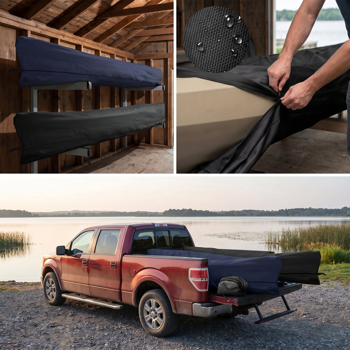 SavvyCraft Heavy-Duty 900D Waterproof Canoe Kayak Cover