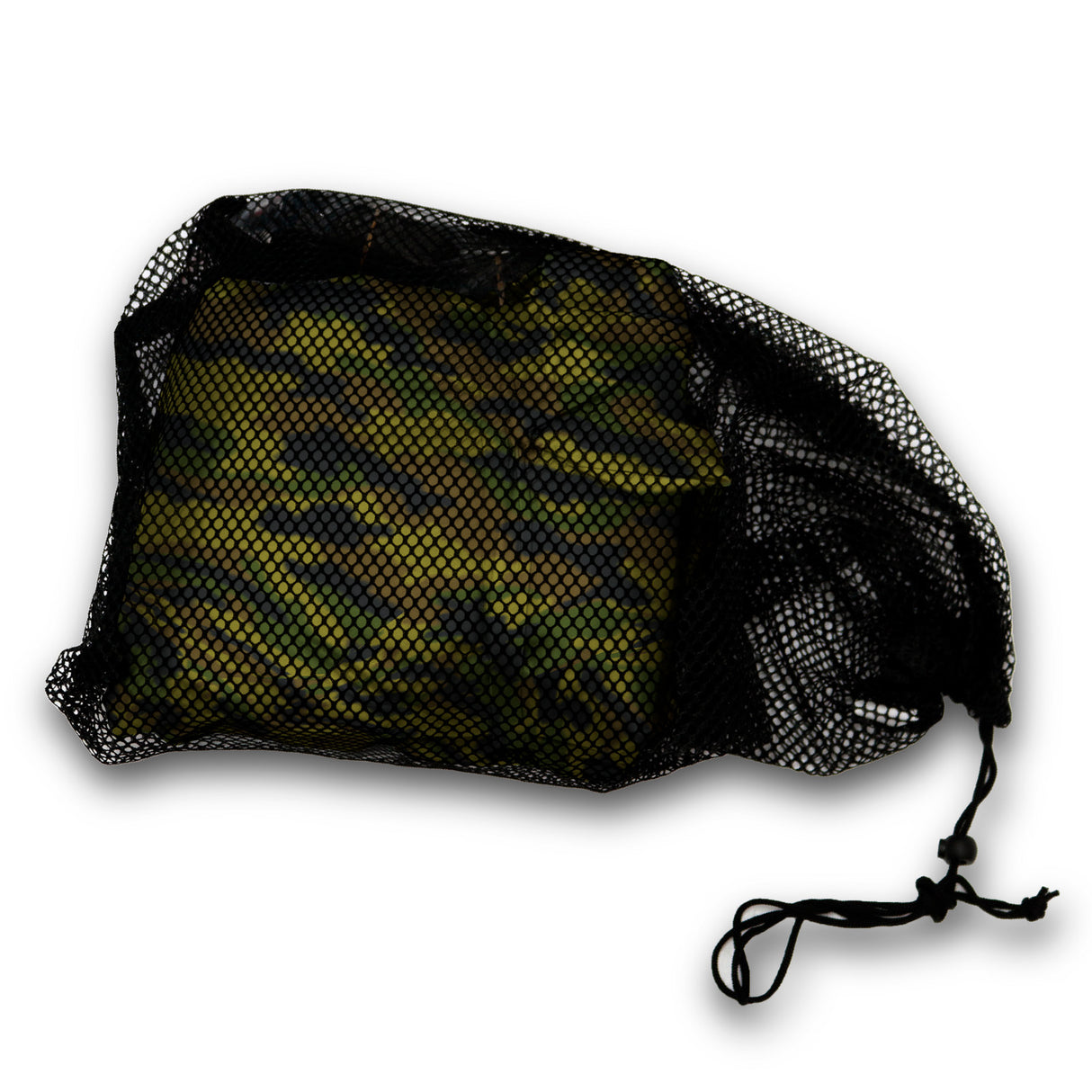 Compact mesh storage bag for SAVVYCRAFT pond boat cover keeps cover ventilated and organized when not in use