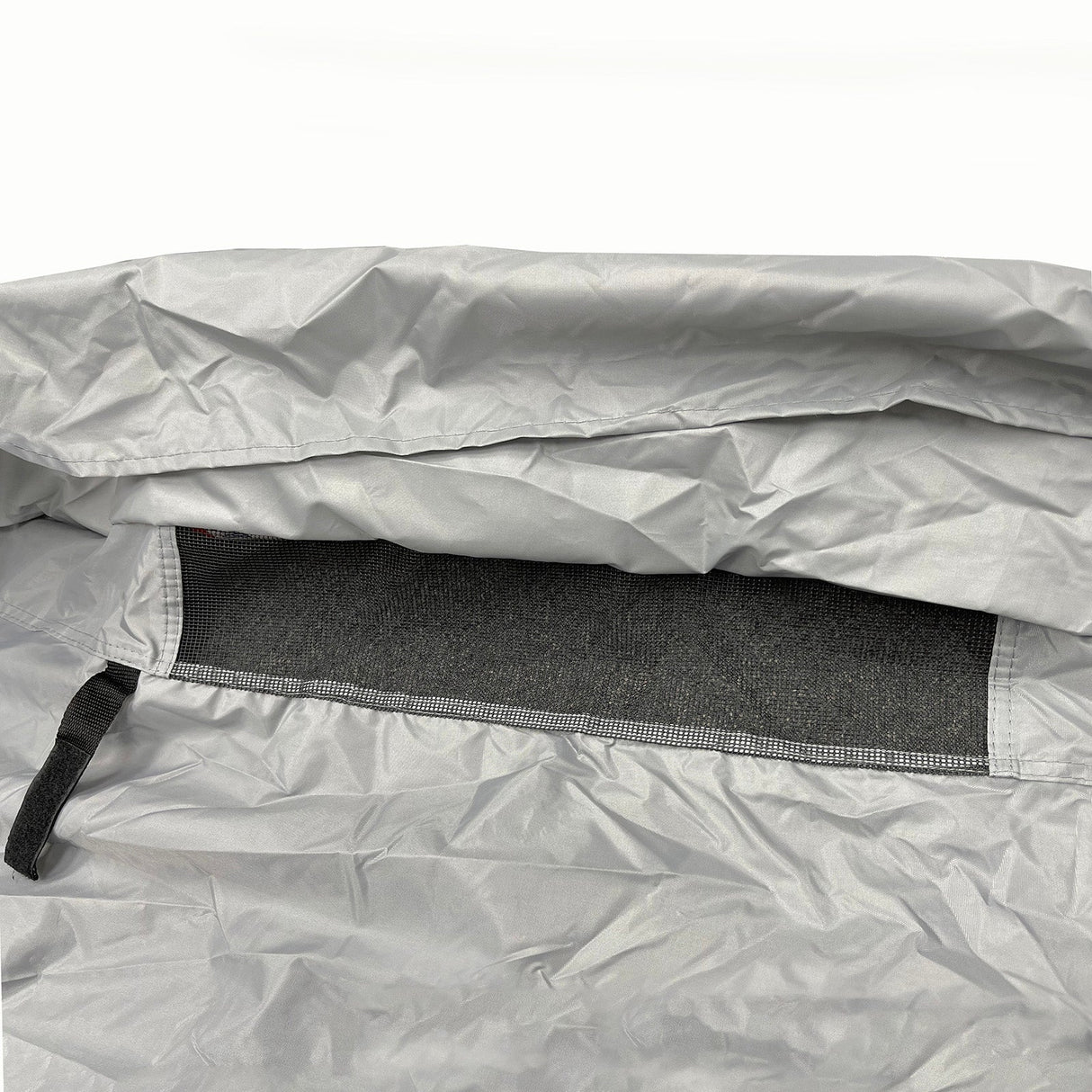 A picture of the vented end of the Elite Premium Class B RV Cover.