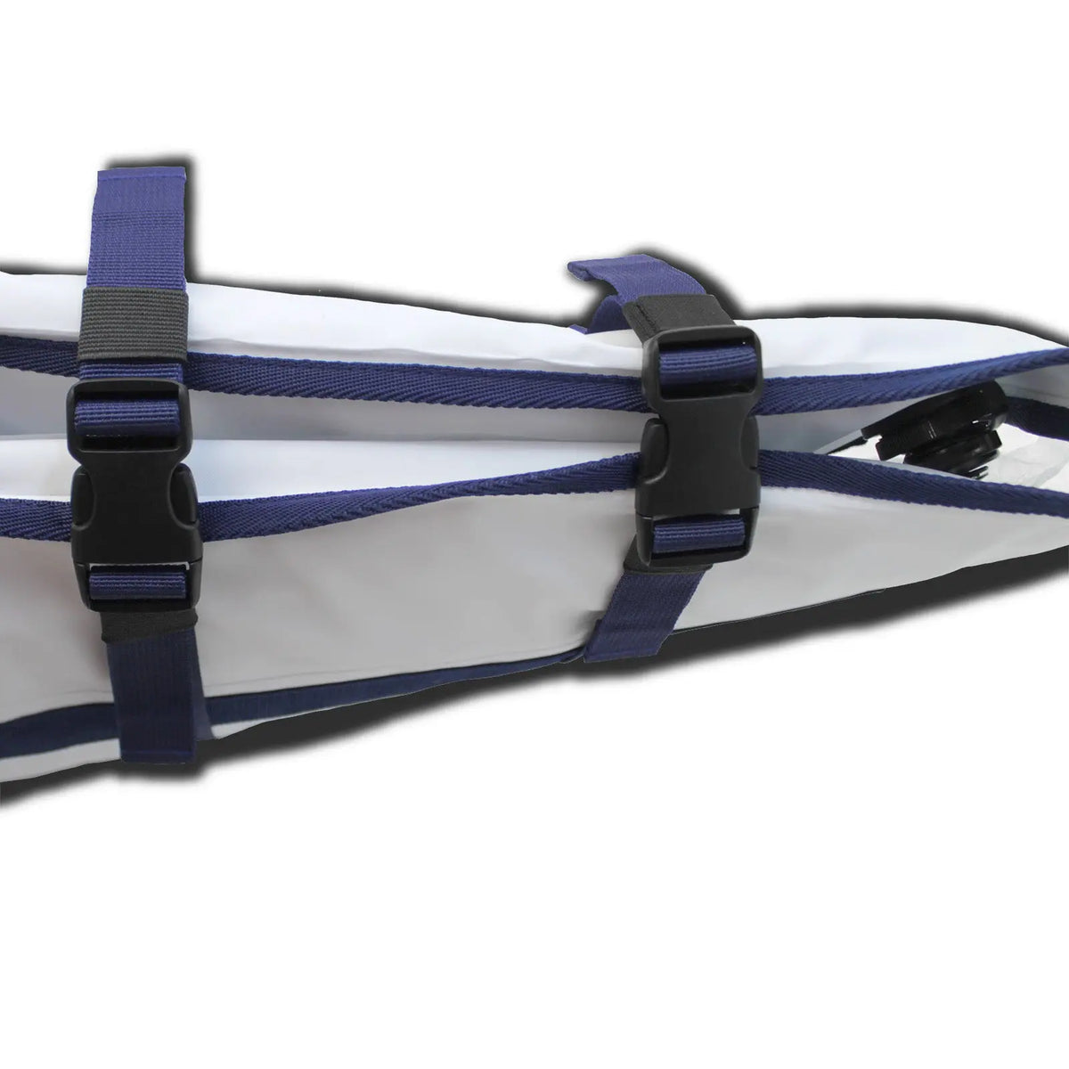 SavvyCraft insulated fish kill bag folded for easy storage, leakproof marine catch cooler with drain plug, reinforced handles, and heavy-duty insulation for keeping fish fresh