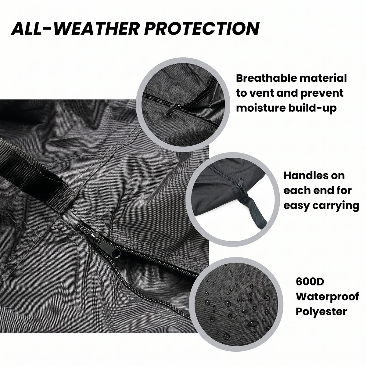 SavvyCraft Heavy-Duty 900D Waterproof Canoe Kayak Cover