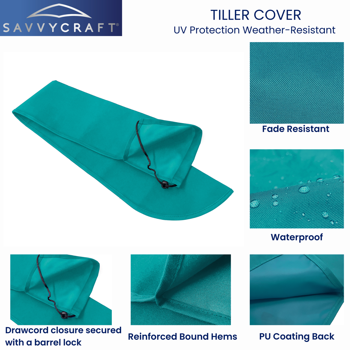 Savvycraft Waterproof Boat Tiller Cover