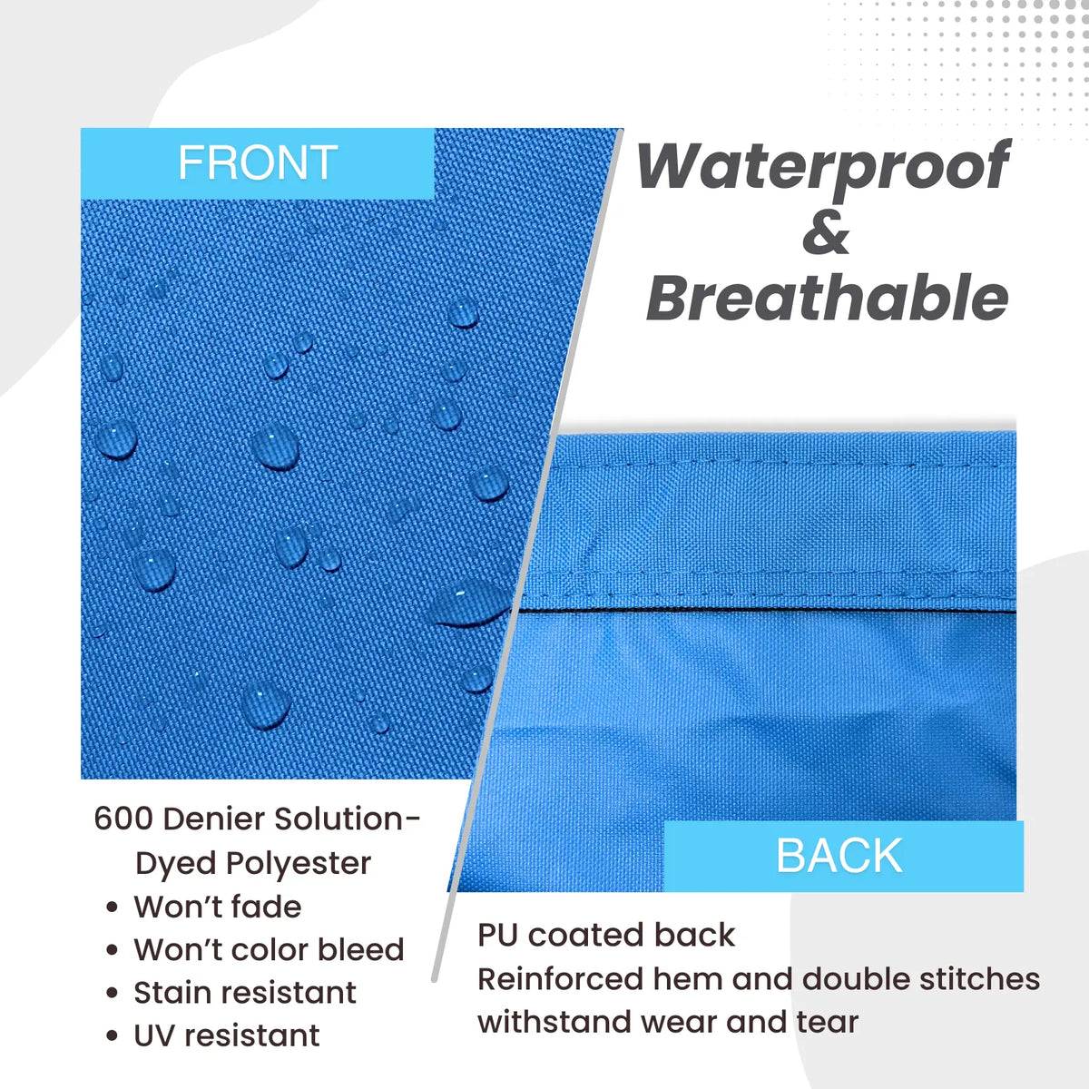 Waterproof and breathable sailboat boom cover blue fabric with 600D solution-dyed polyester and PU-coated backing