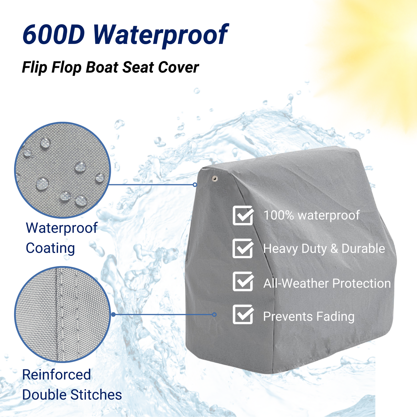 Savvycraft Waterproof Boat Flip Flop Seat Cover