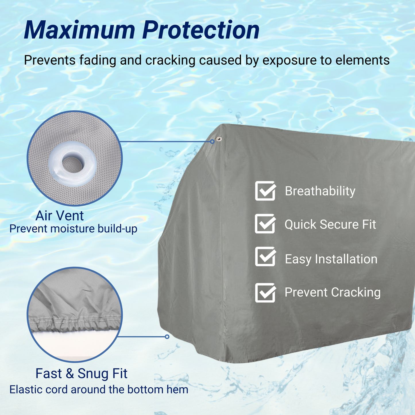 SavvyCraft Waterproof Boat Swing Back Seat Cover