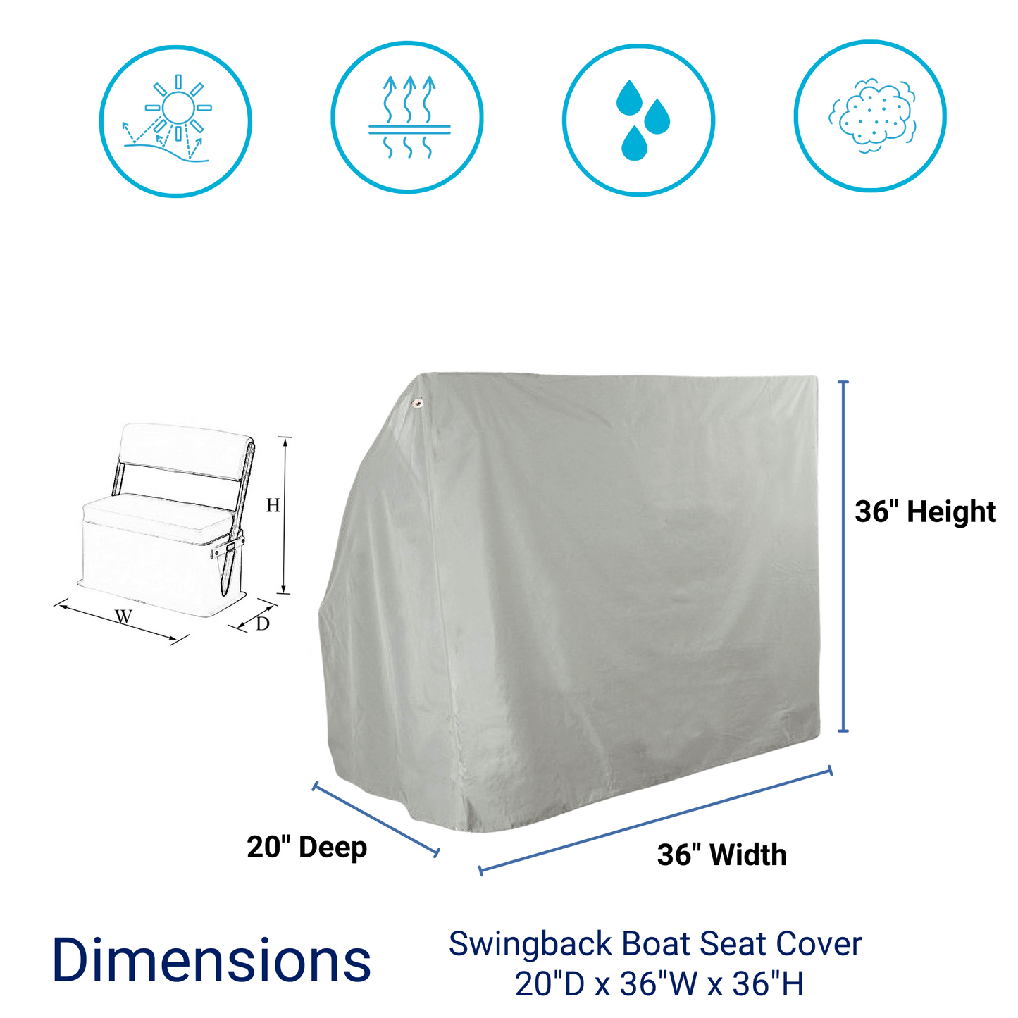 SavvyCraft Waterproof Boat Swing Back Seat Cover