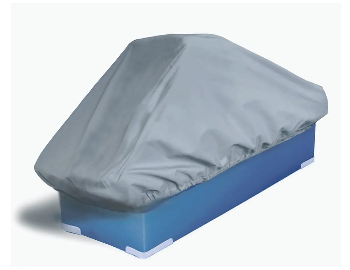 Heavy-duty SavvyCraft marine grade back-to-back boat seat cover in gray, designed for waterproof weather protection