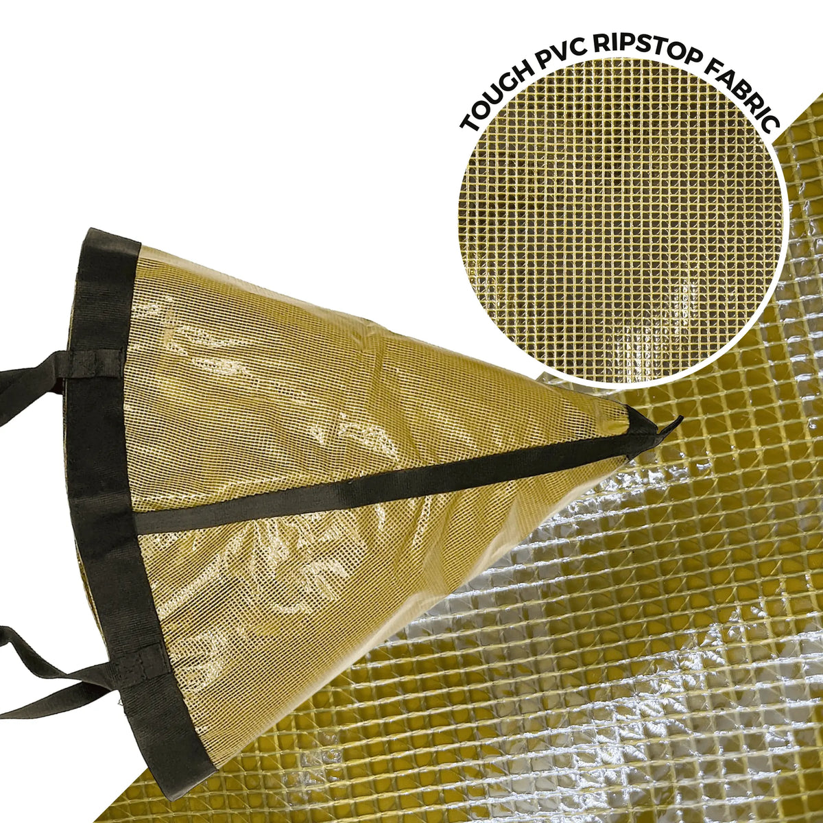 SavvyCraft drifting anchor constructed with heavy-duty PVC ripstop fabric for superior strength and durability