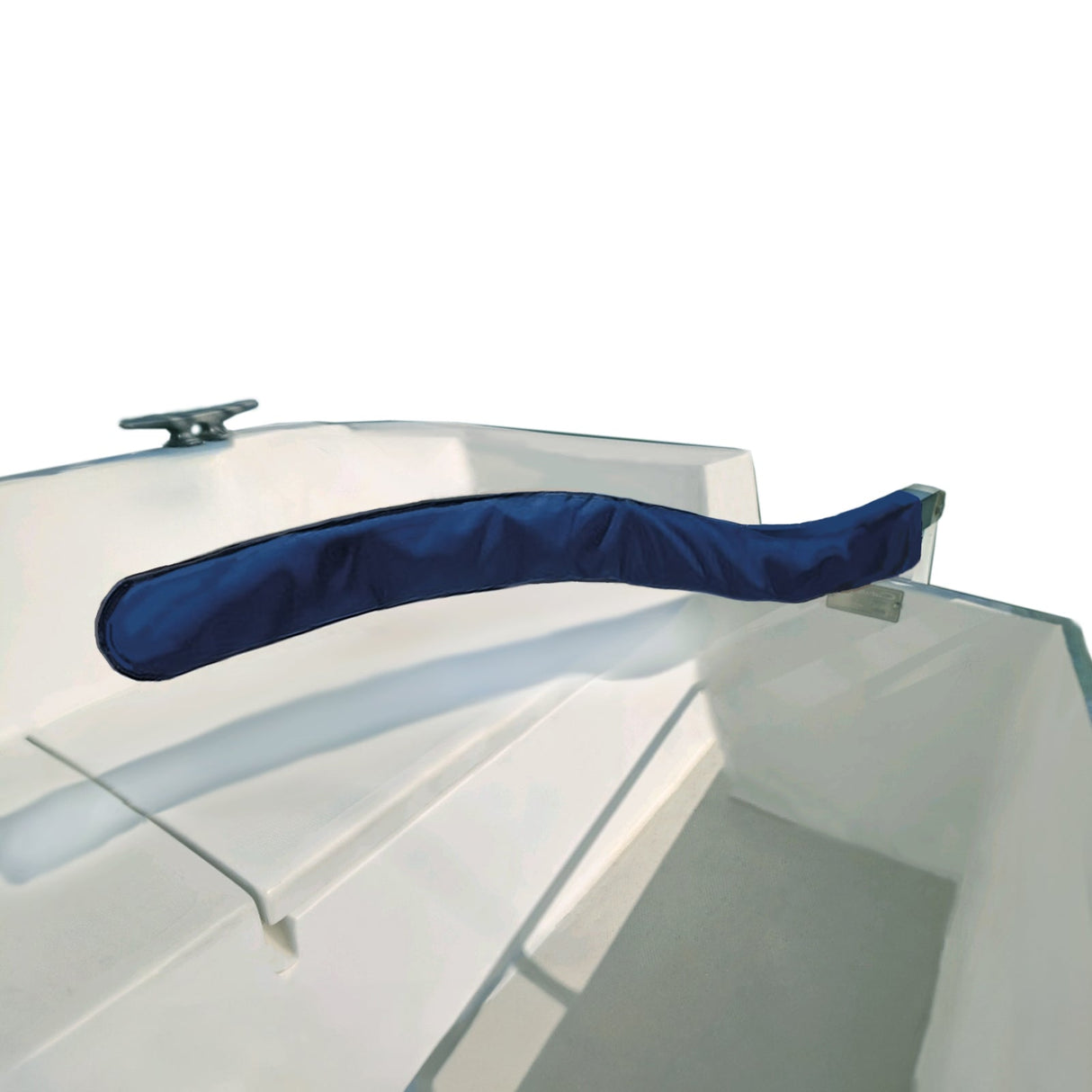 Marine grade navy sailboat tiller cover, waterproof rudder handle protector, and UV-resistant boat tiller sleeve to prevent wood weathering