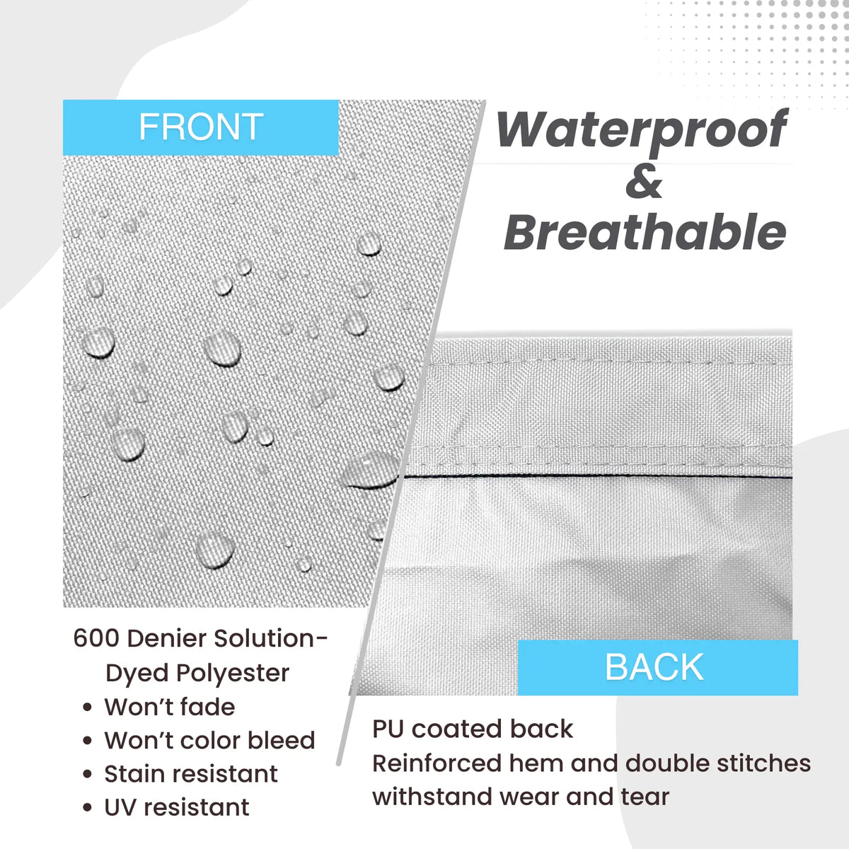 Waterproof and breathable sailboat boom cover white fabric with 600D solution-dyed polyester and PU-coated backing