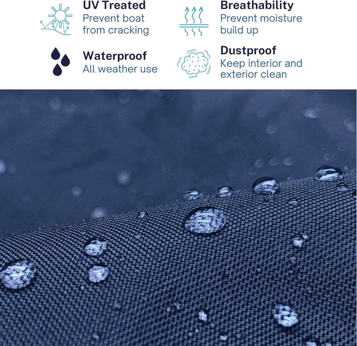 SavvyCraft® Trailerable Boat Cover Whaler Style Fishing Skiff Boats, Tri-Hull Flat Front Center Console Boats, Compartible for Boston Whaler, Carolina Skiff, Mako Pro Skiff