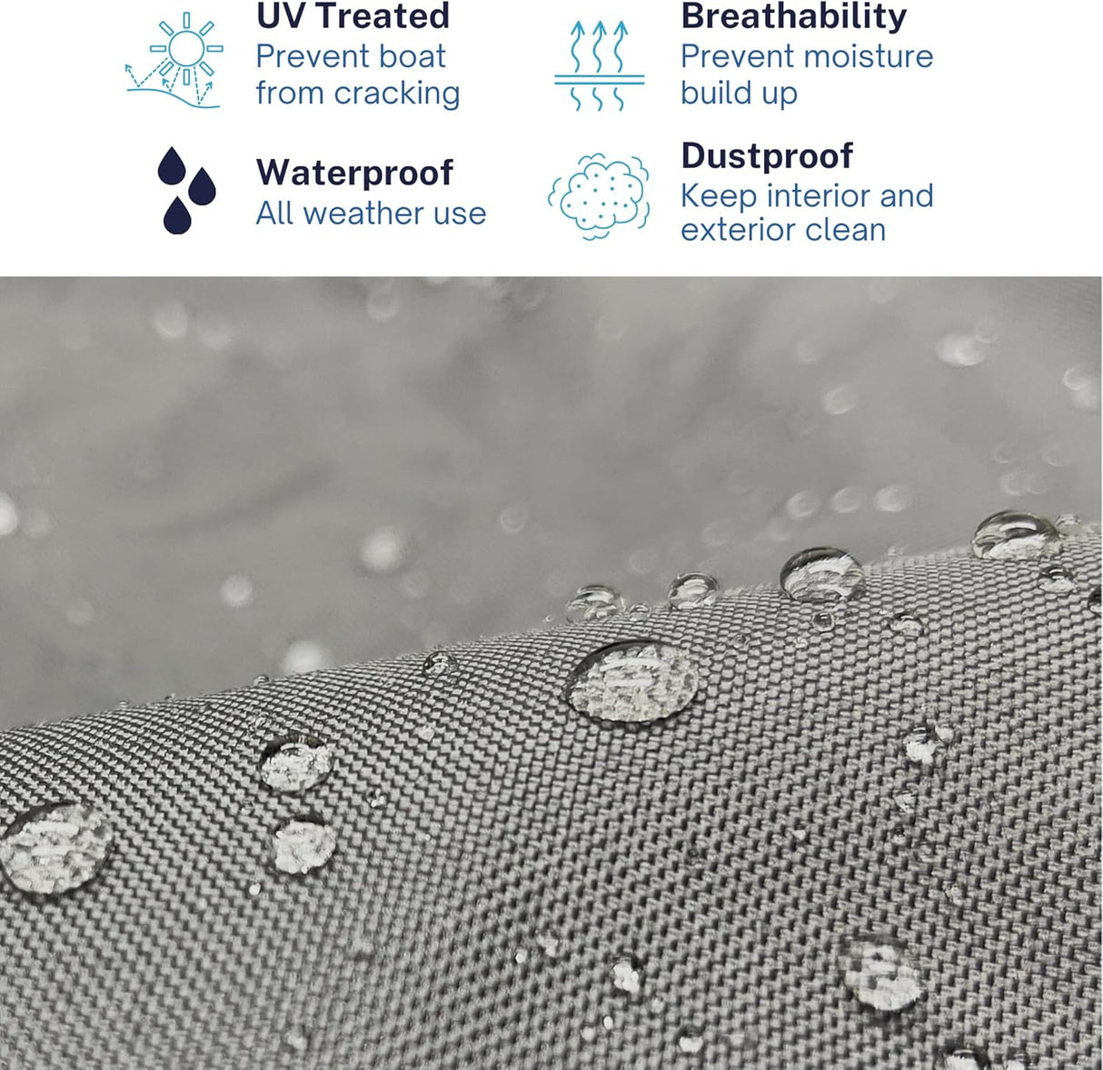 SavvyCraft® Trailerable Boat Cover Whaler Style Fishing Skiff Boats, Tri-Hull Flat Front Center Console Boats, Compartible for Boston Whaler, Carolina Skiff, Mako Pro Skiff