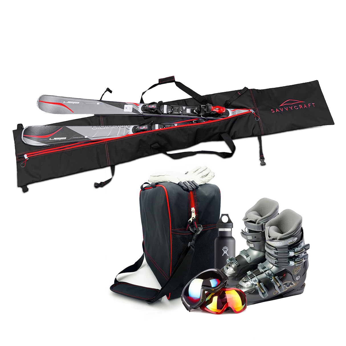 SavvyCraft® Padded Ski bag and Boot Bag Combo