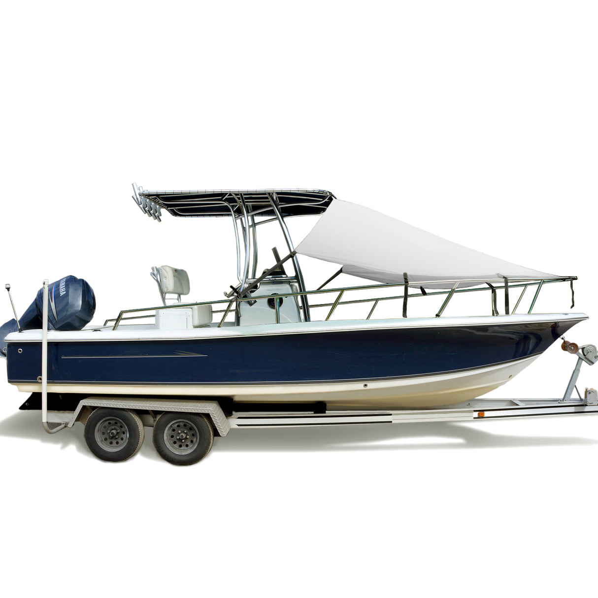 SavvyCraft® T-Top Boat Bow Sun Shade Extension, 600D Marine Grade Polyester UV Protection Canopy