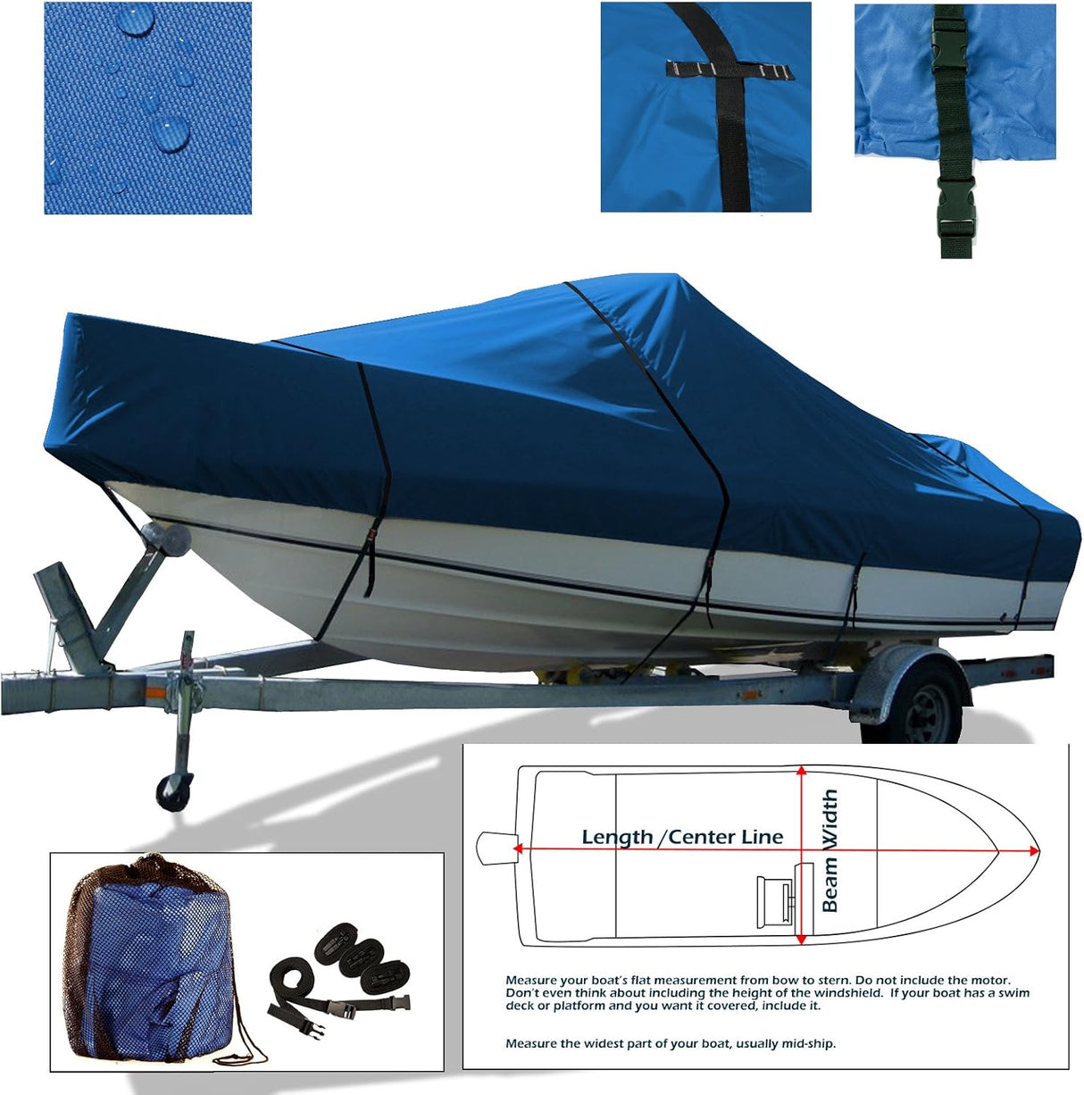 SavvyCraft® Trailerable Walk Around Cuddy Cabin Inboard Boat Cover