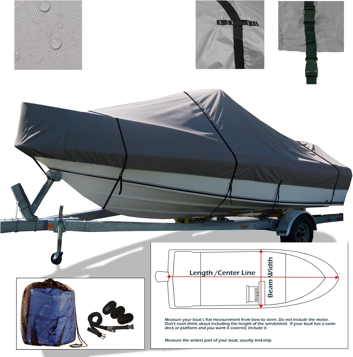 SavvyCraft® Trailerable Walk Around Cuddy Cabin Inboard Boat Cover