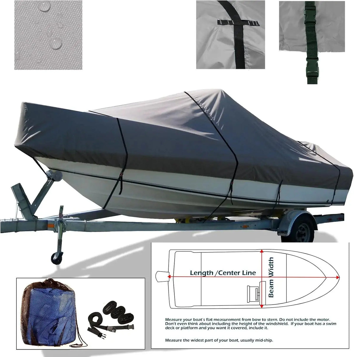 SavvyCraft® Trailerable Walk Around Cuddy Cabin Inboard Boat Cover SAVVYCRAFT