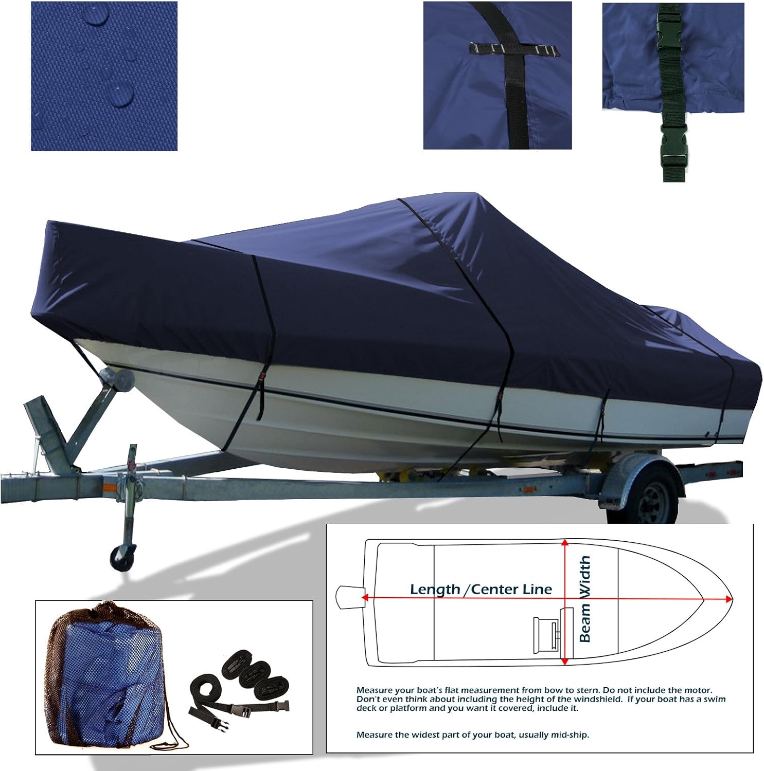 SavvyCraft® Trailerable Walk Around Cuddy Cabin Inboard Boat Cover