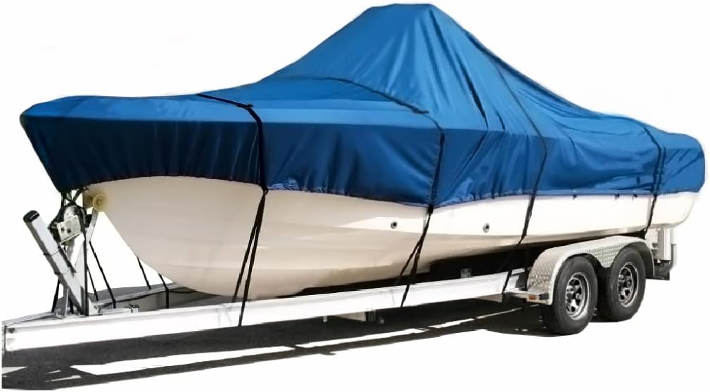 SavvyCraft Waterproof Center Console Boat Cover, Heavy Duty Boat Cover for Center Console Boat Fishing Boat