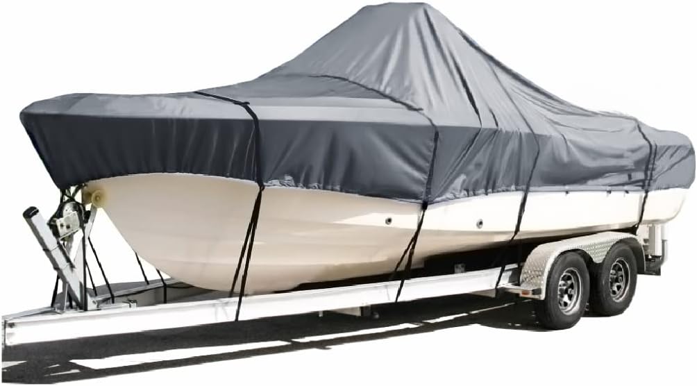 SavvyCraft Waterproof Center Console Boat Cover, Heavy Duty Boat Cover for Center Console Boat Fishing Boat