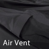 Detailed view of black air vent made with ProtekX Plus fabric to help reduce moisture buildup and provide security during windy conditions.