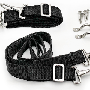 Bimini Top Adjustable 28"~60" Bimini Top Tie Down Webbing Straps with Loop Snap Hooks 2pcs