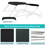 Savvycraft Waterproof 2 Bow Bimini Top Replacement Canvas 66" Long