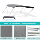 Savvycraft Waterproof 2 Bow Bimini Top Replacement Canvas 66" Long