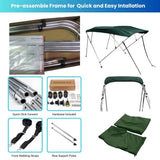 Savvycraft Waterproof 4 Bow Bimini Top Round Tube Full Set 96" Long, 54" High
