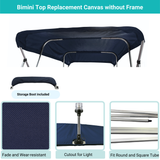 Savvycraft Waterproof 4 Bow Bimini Top Replacement Canvas-Zipper Sleeves 120" Long