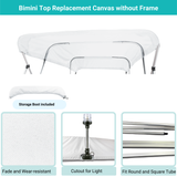 Savvycraft Waterproof 4 Bow Bimini Top Replacement Canvas-Zipper Sleeves 120" Long