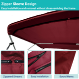Savvycraft Waterproof 4 Bow Bimini Top Replacement Canvas-Zipper Sleeves 120" Long