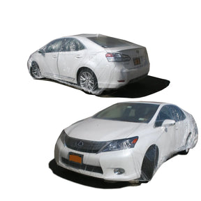 SAVVYCRAFT Universal Plastic Disposable Auto Vehicle Car Cover ( 5 Pieces) Sedan, SUV, Van, Truck Protection. SAVVYCRAFT