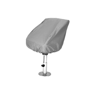 Heavy-duty SavvyCraft marine grade  boat helmsman bucket seat cover in gray, designed for waterproof weather protection